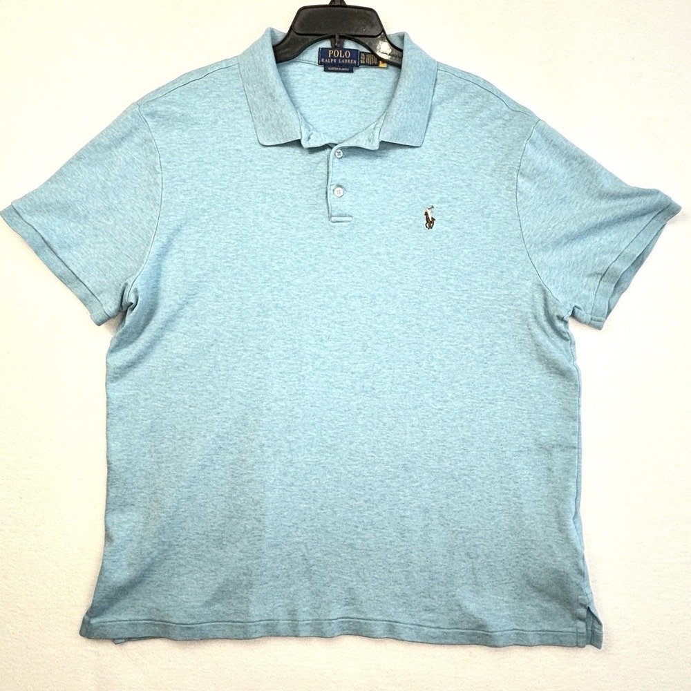 Polo Ralph Lauren Men's Custom Slim Fit Shirt XL Pony Logo Aqua Turquoise Blue